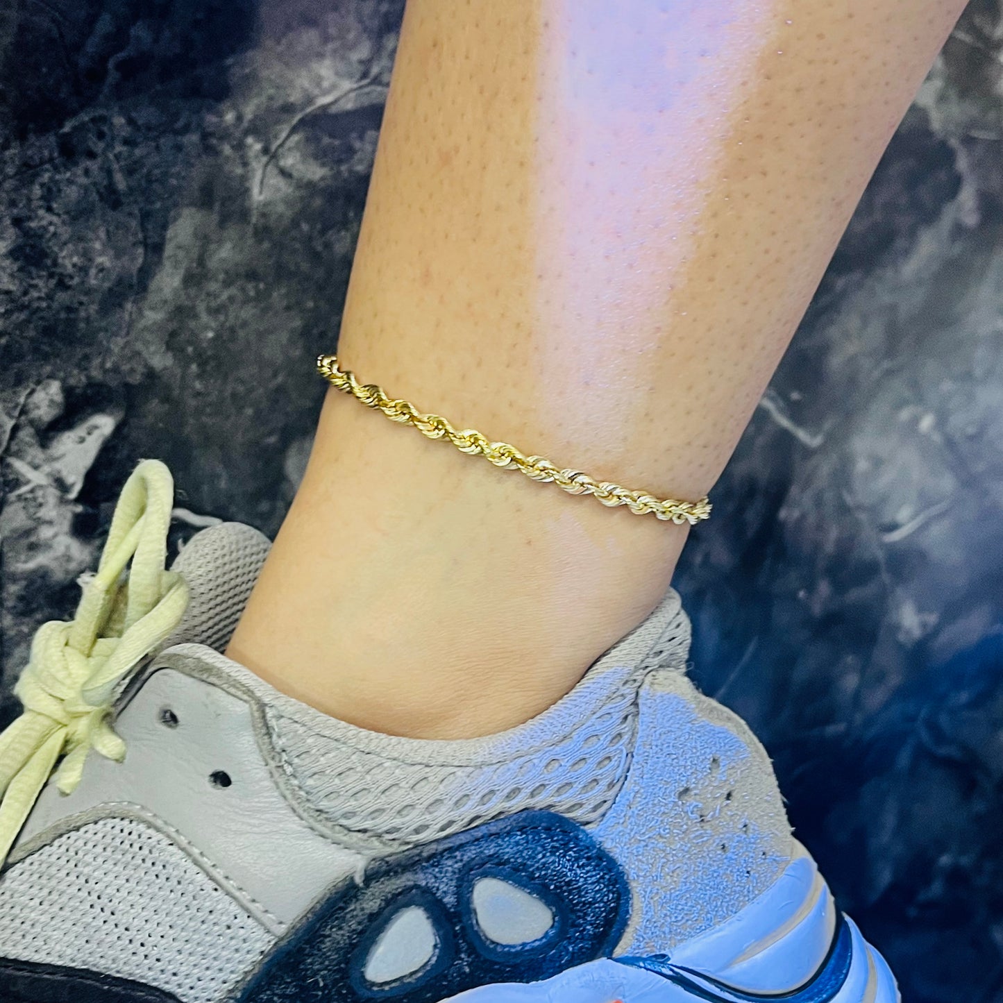 10K Gold 2.5mm Rope Anklet