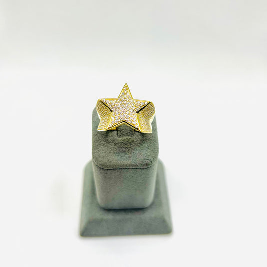 10K Gold Men's CZ Star Ring