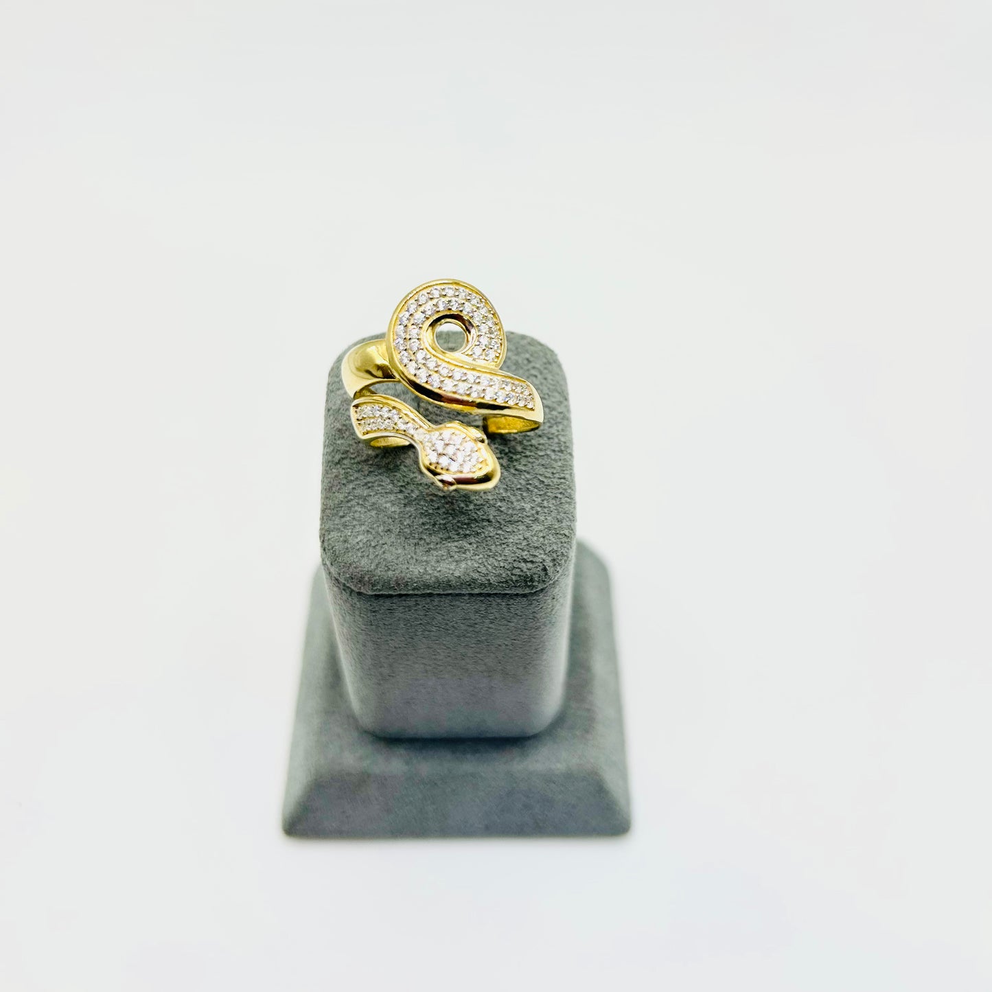 10K Gold CZ Snake Ring