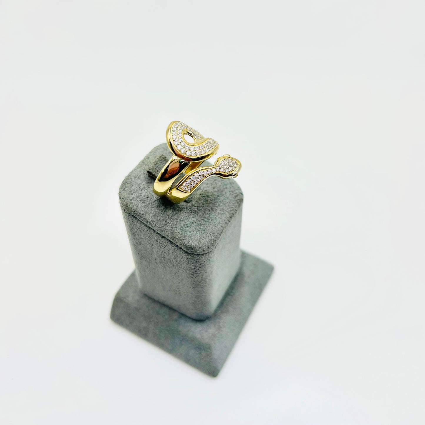 10K Gold CZ Snake Ring