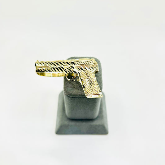 10K Gold 2-Finger Hand Gun Ring