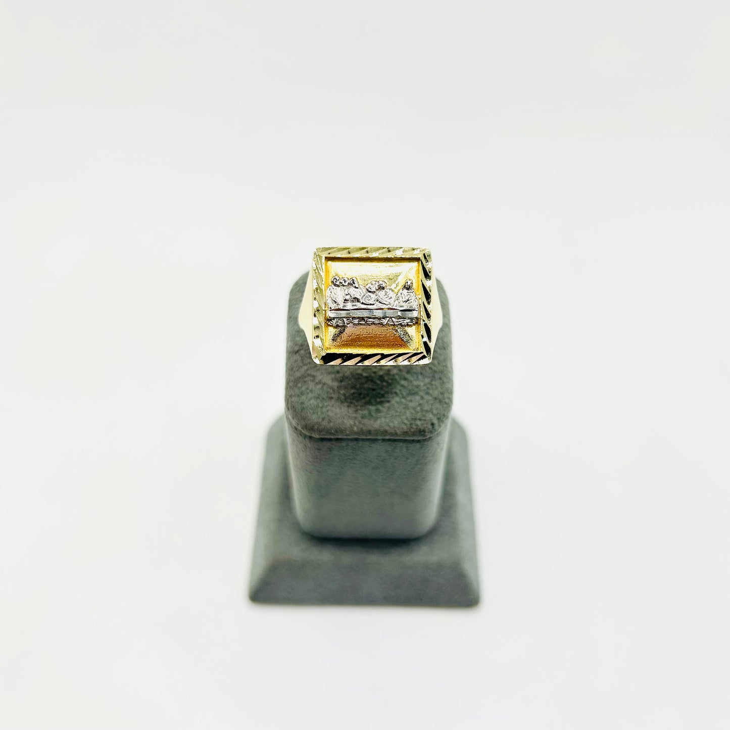 10K Gold Square  Men's Last Supper Ring