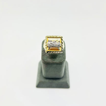 10K Gold Square  Men's Last Supper Ring