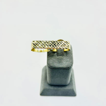 10K Gold Two Finger Diamond Cut Ring