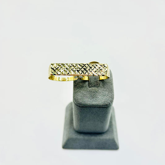 10K Gold 2-Finger Diamond Cut Ring