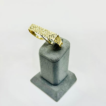10K Gold Two Finger Diamond Cut Ring