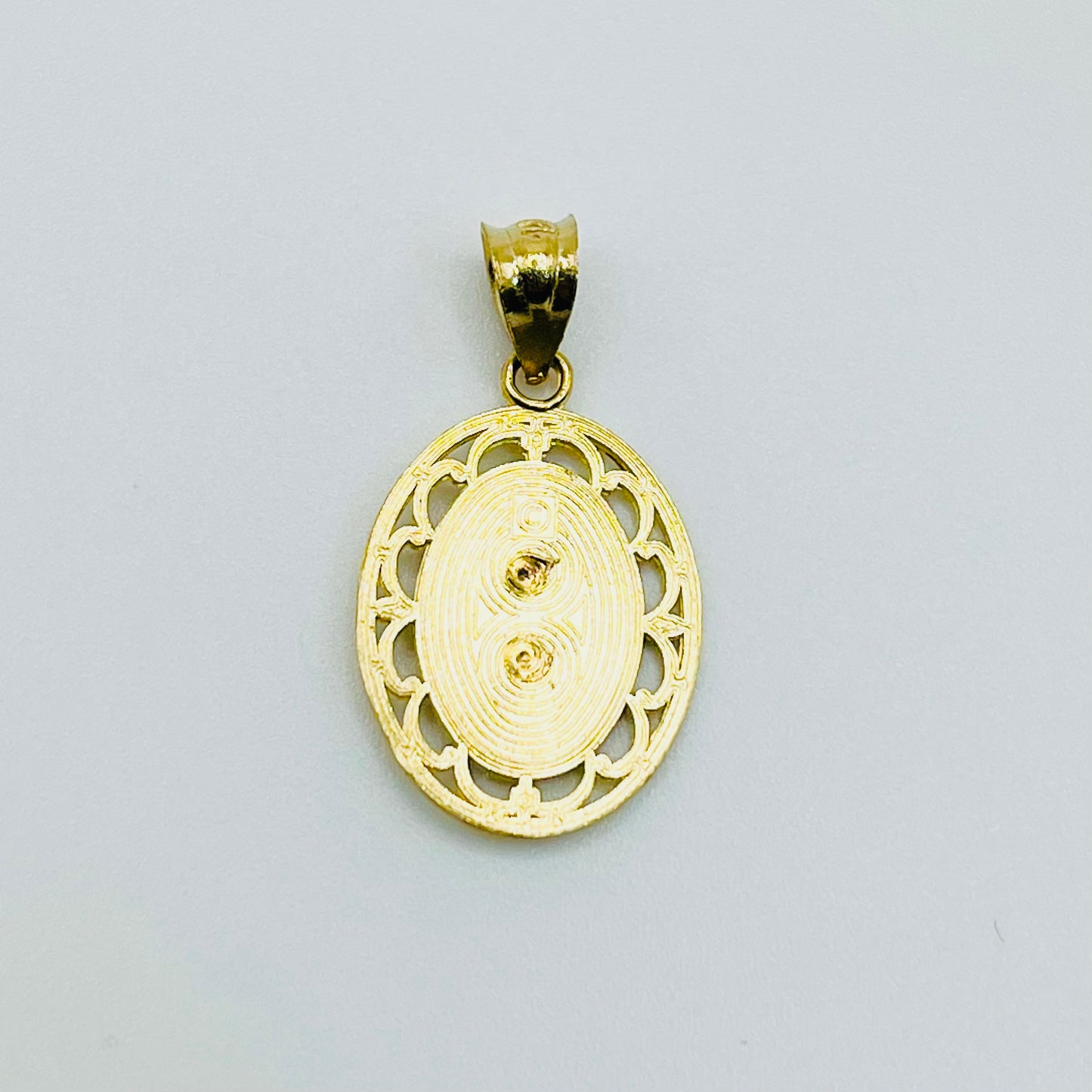 14K Gold Dainty Tri Color Virgin Mary Charm