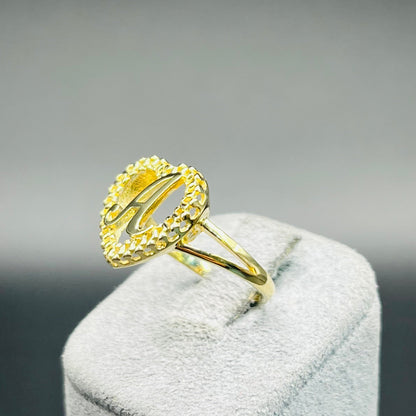 10K Gold RX Heart Initial Ring | Face Size: 14mm
