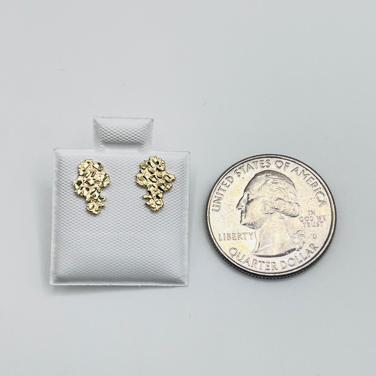 10K Gold Small Nugget Shaped Earrings
