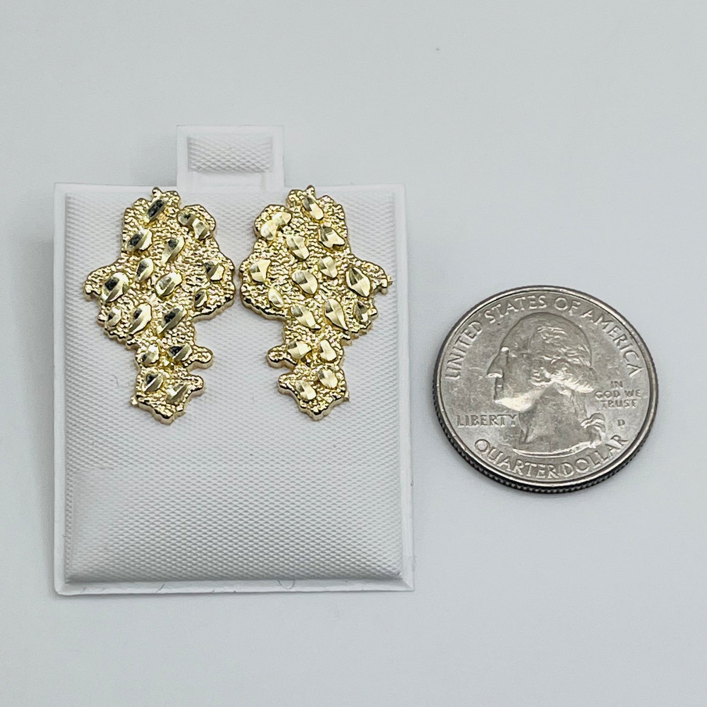 10K Gold Nugget Shaped Earrings Medium