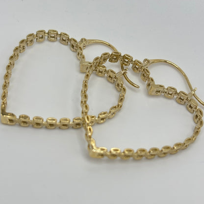 10K Gold RX Heart Hoops | Diameter: 1.5in