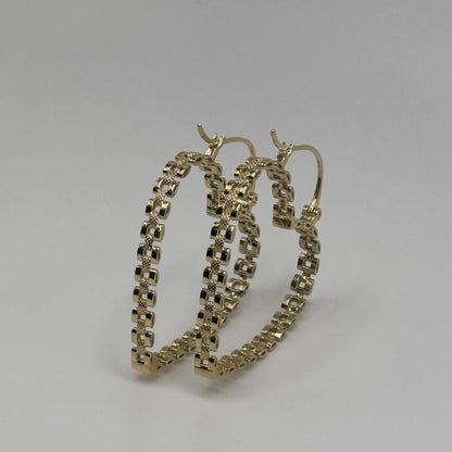 10K Gold RX Heart Hoops | Diameter: 1.5in