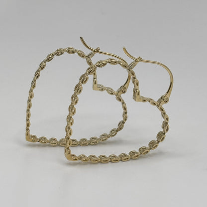 10K Gold RX Heart Hoops | Diameter: 1.5in