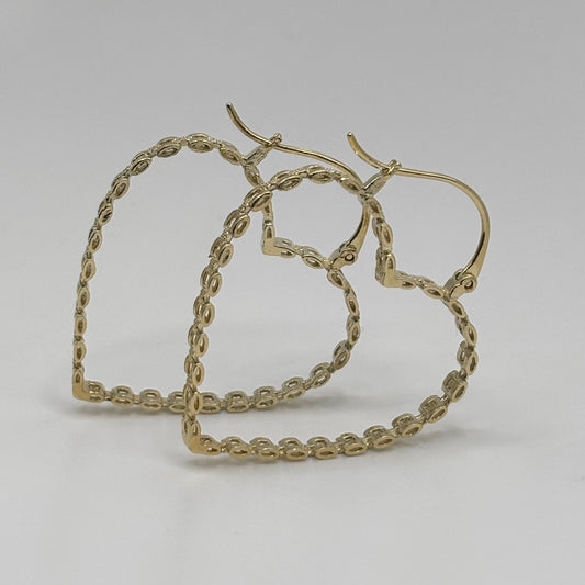 10k Gold RX Heart Hoops (38mm)