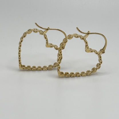 10K Gold RX Heart Hoops | Diameter: 1.2in