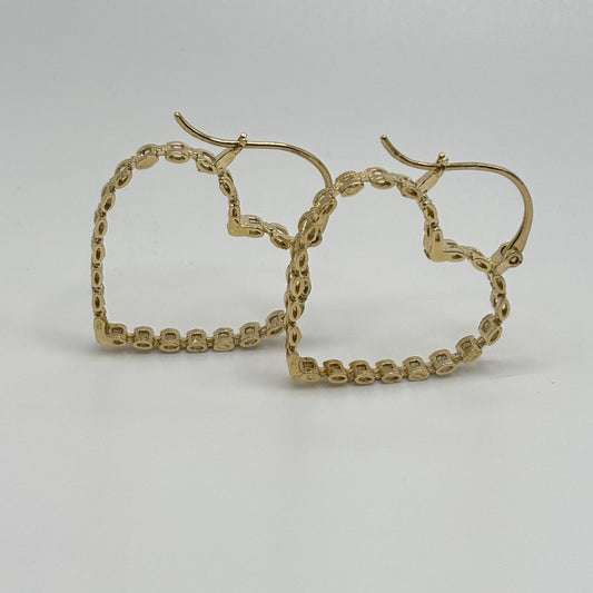 10k Gold RX Heart Hoops (30mm)