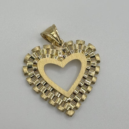 10K Gold Double Open Heart RX Pendant | Face Size: 23mm