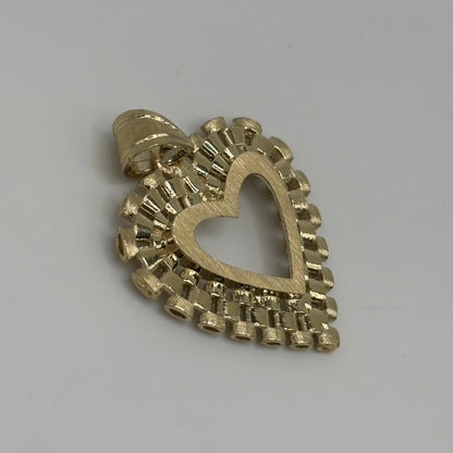10K Gold Double Open Heart RX Pendant | Face Size: 23mm