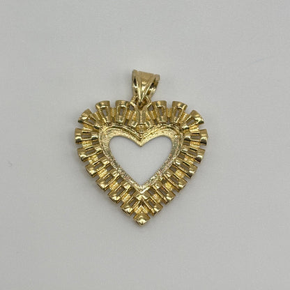 10K Gold Double Open Heart RX Pendant | Face Size: 26mm