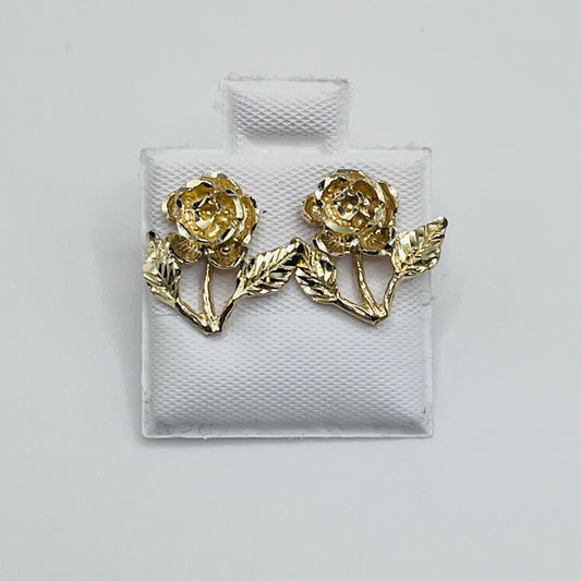 10K Gold Rose Earrings