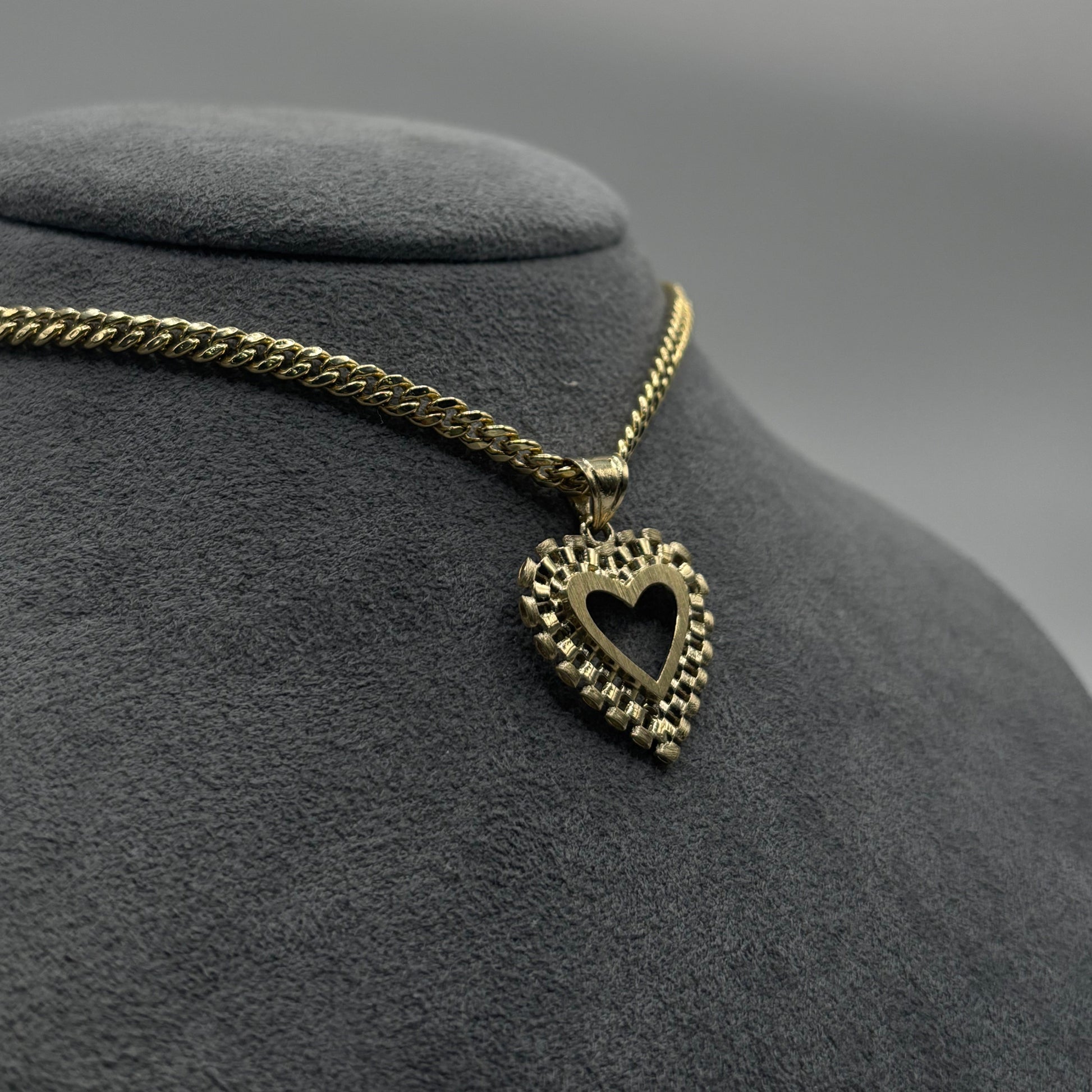 10K Gold Double Open Heart RX Pendant | Face Size: 26mm