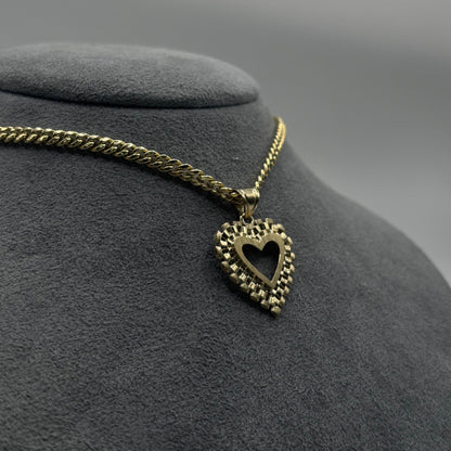 10K Gold Double Open Heart RX Pendant | Face Size: 26mm
