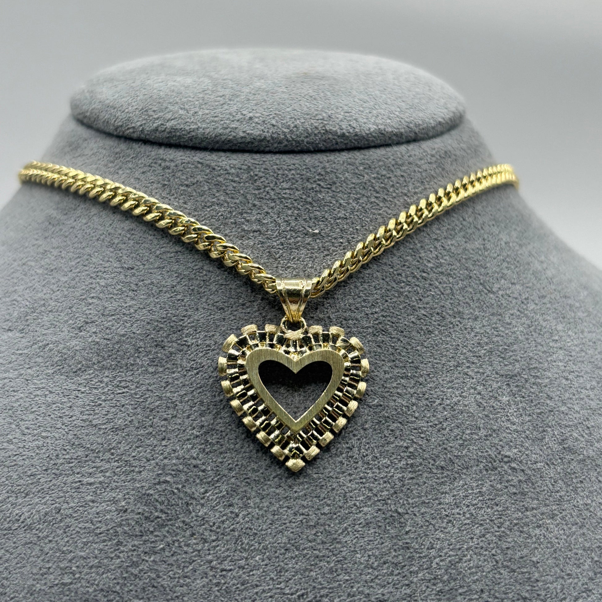 10K Gold Double Open Heart RX Pendant | Face Size: 26mm