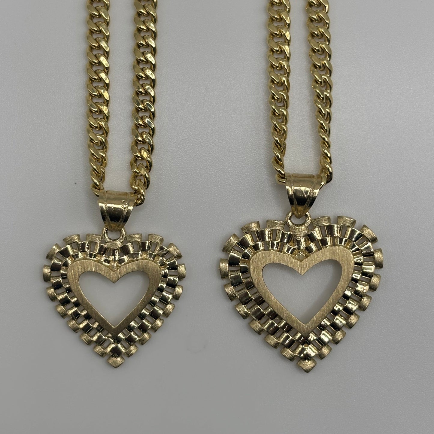 10K Gold Double Open Heart RX Pendant | Face Size: 23mm