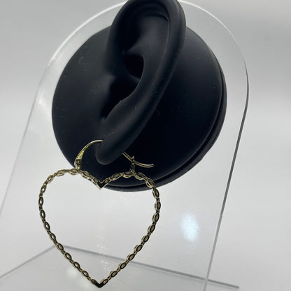 10K Gold RX Heart Hoops | Diameter: 1.5in