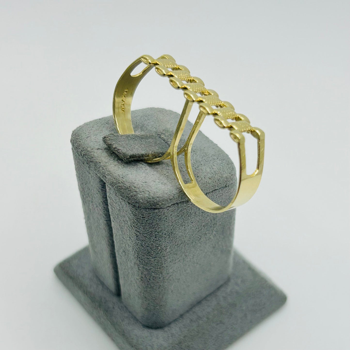 10K Gold Two Finger RX Ring | Width: 7.5mm