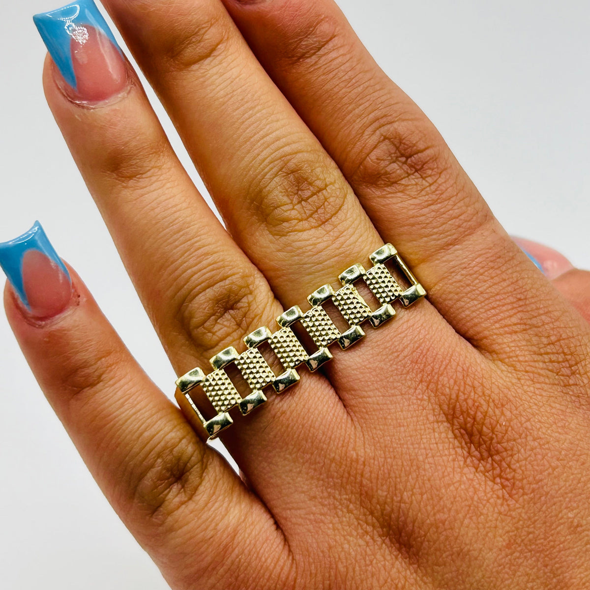 10K Gold Two Finger RX Ring | Width: 9.5mm