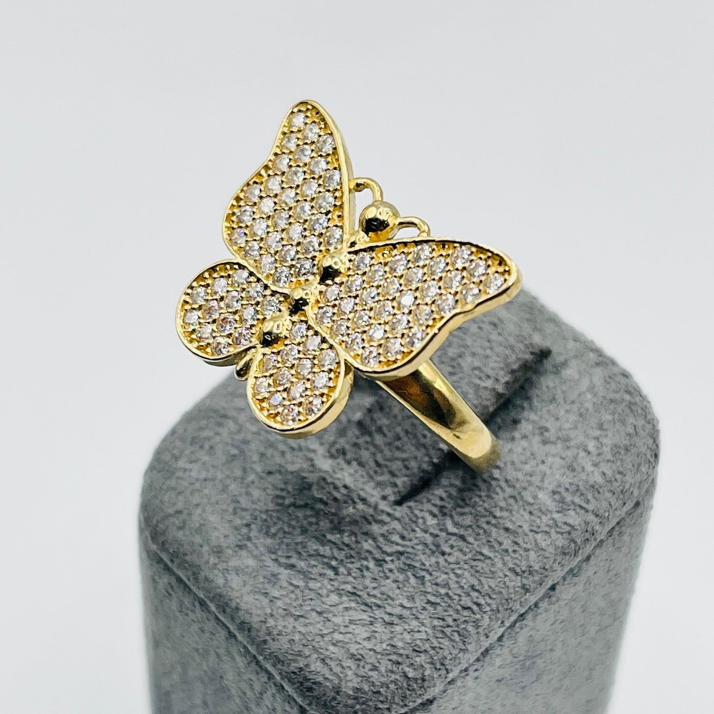 10K Gold White Butterfly Ring (L)