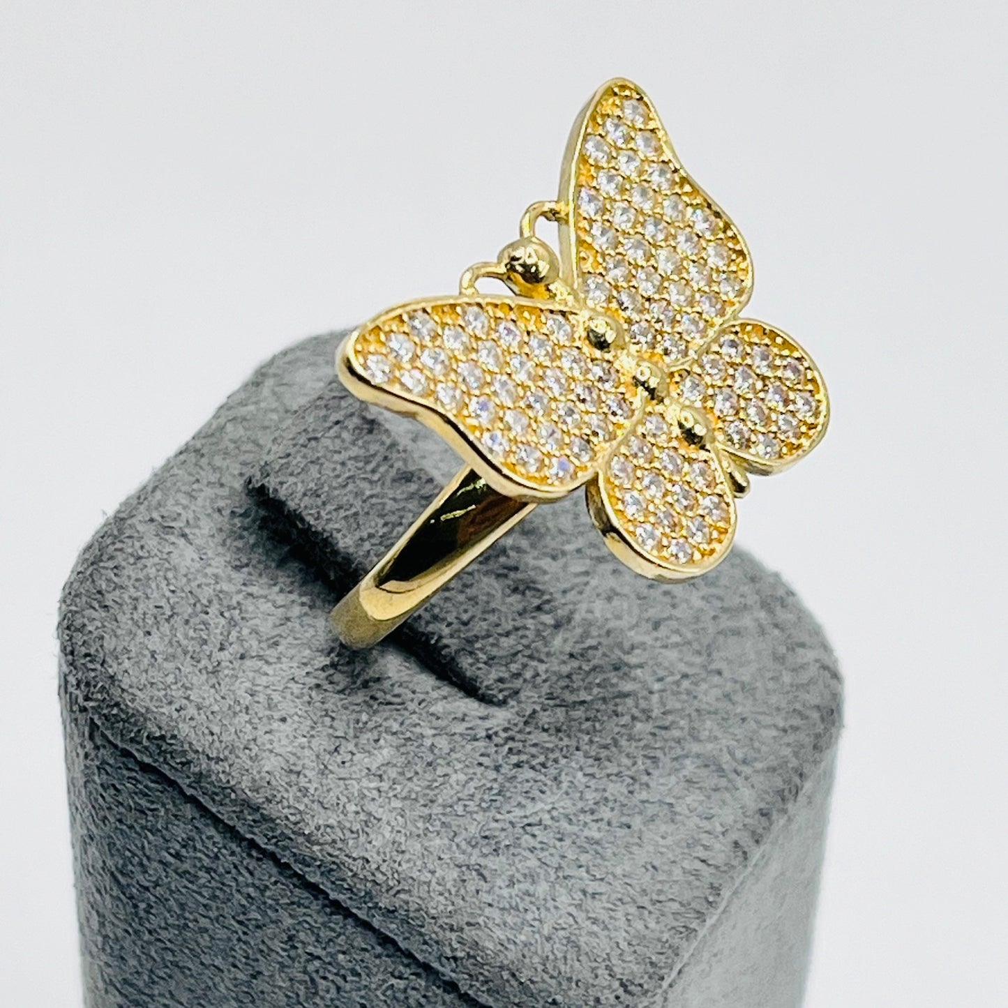 10K Gold White Butterfly Ring (L)