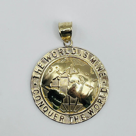 10K Gold Solid World is Yours Charm (L)