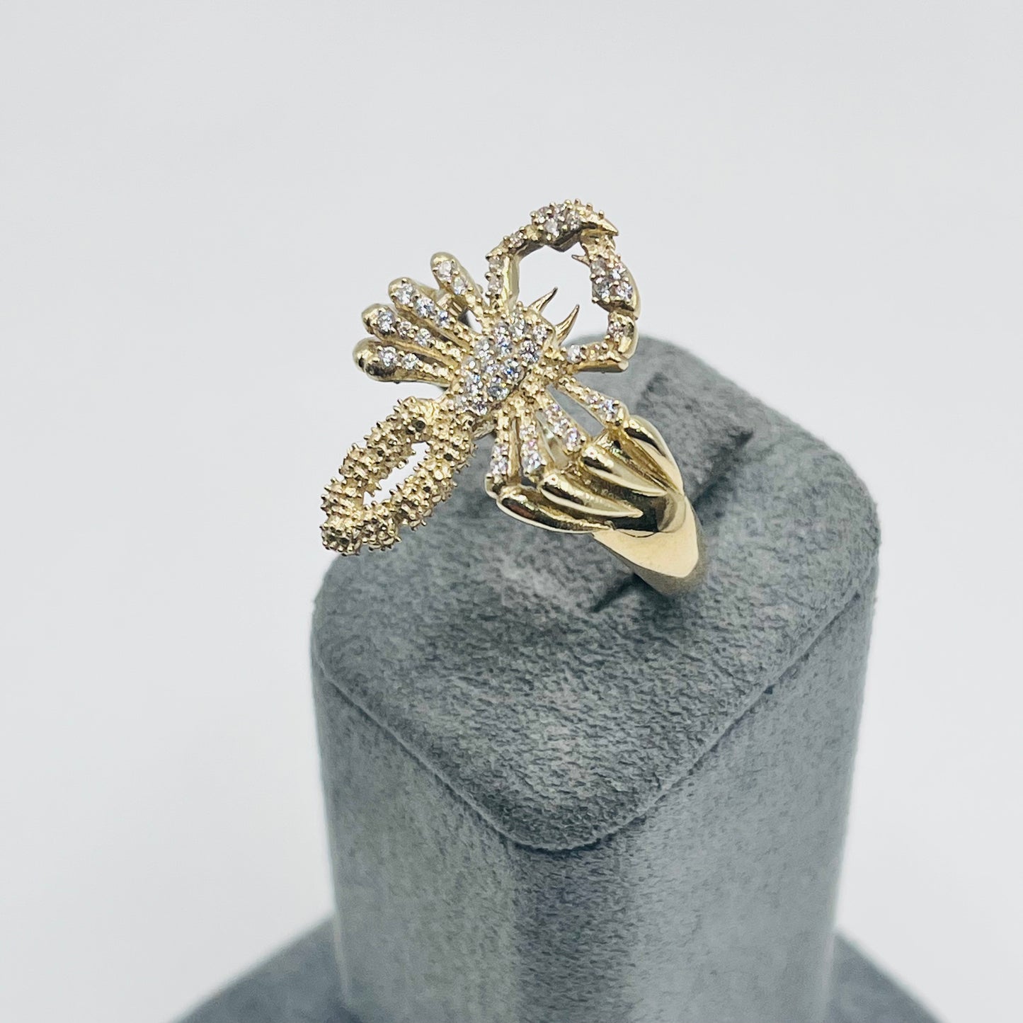 10K Gold CZ Scorpion Ring