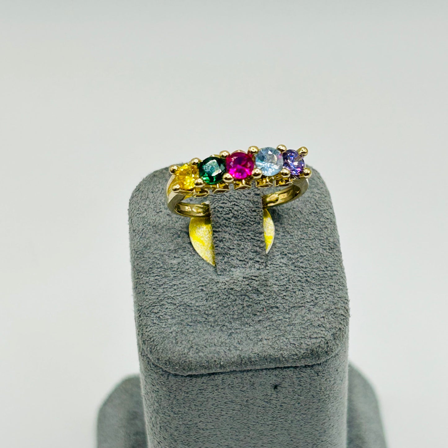 10K Gold 5-Stone Multicolor Ring