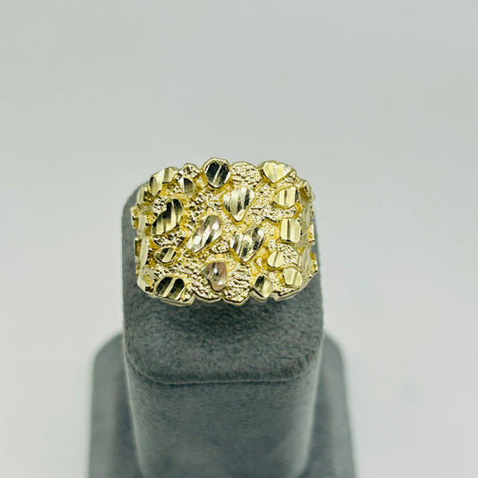 10K Gold Classic Nugget Ring | Face Size: 18mm
