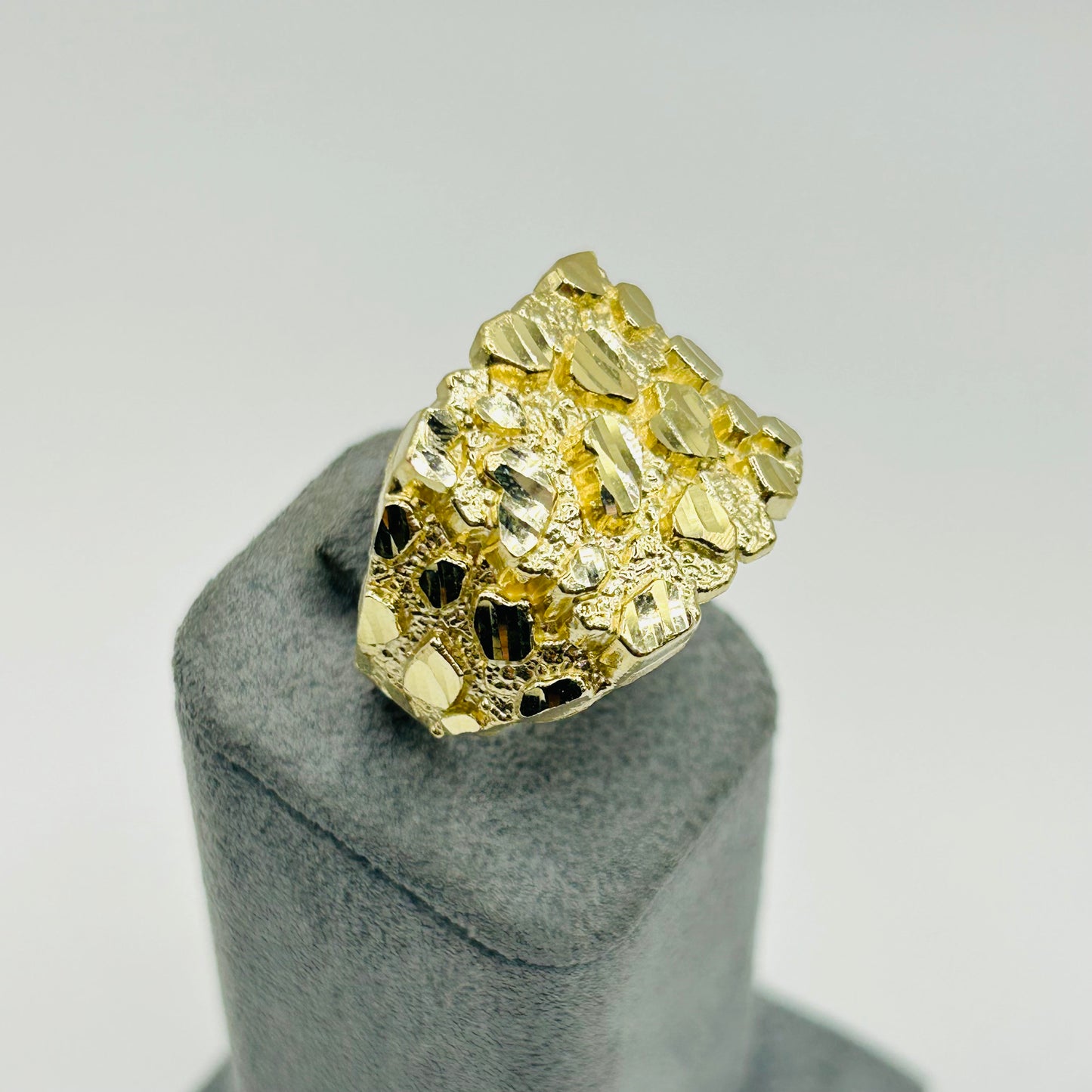 10K Gold XL Square Nugget Ring