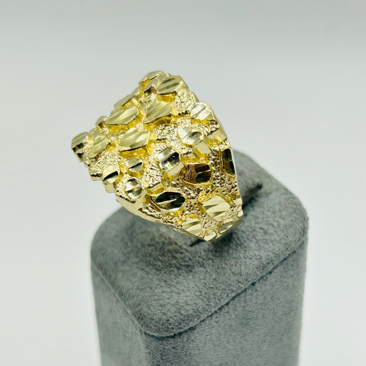 10K Gold XL Square Nugget Ring