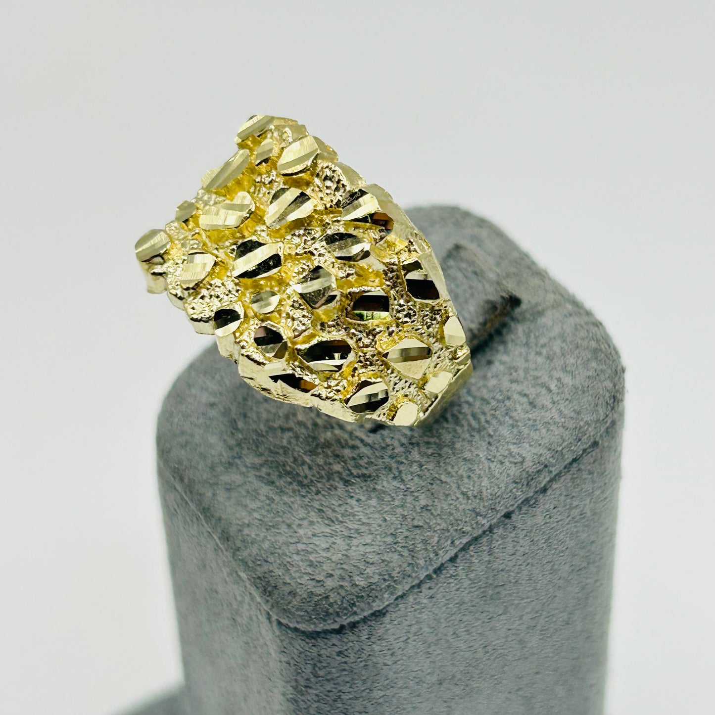 10K Gold Square Nugget ring (15mm)