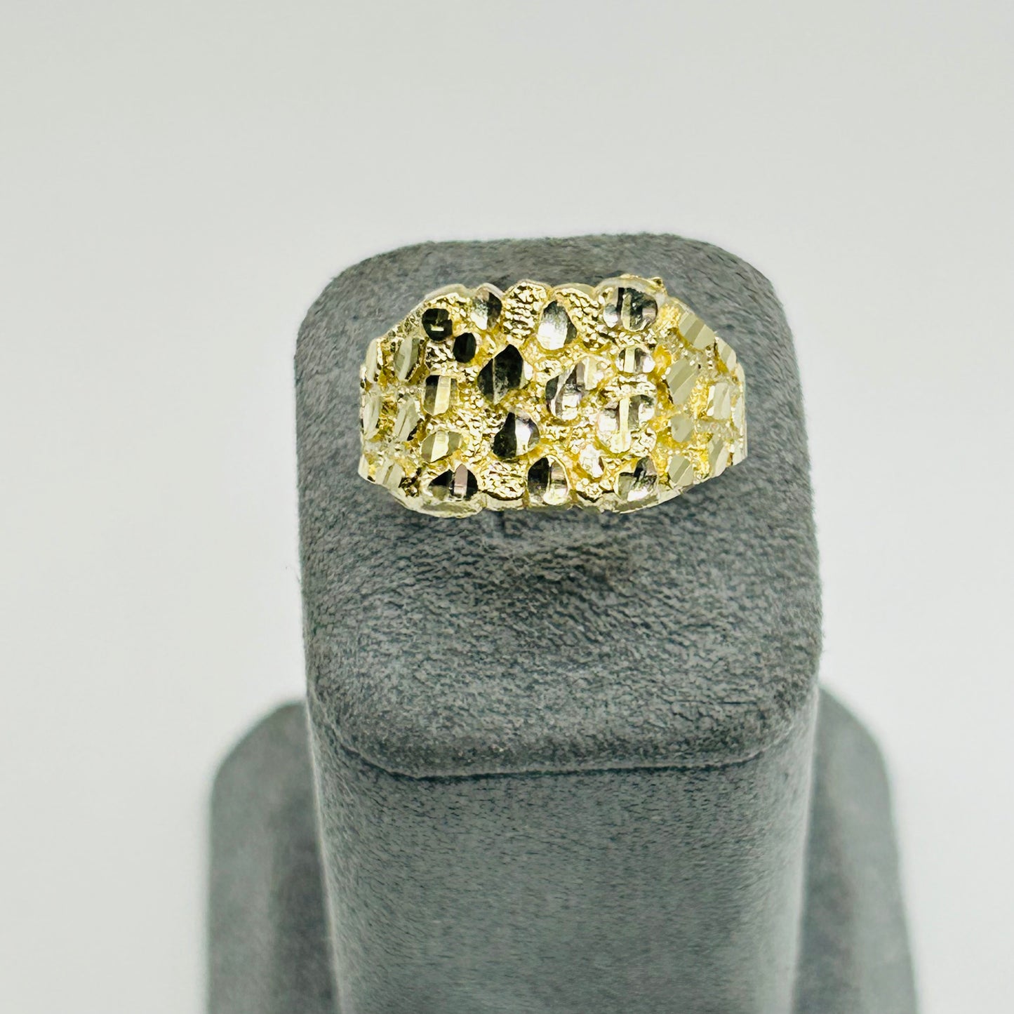 10K Gold Square Nugget Ring (12mm)