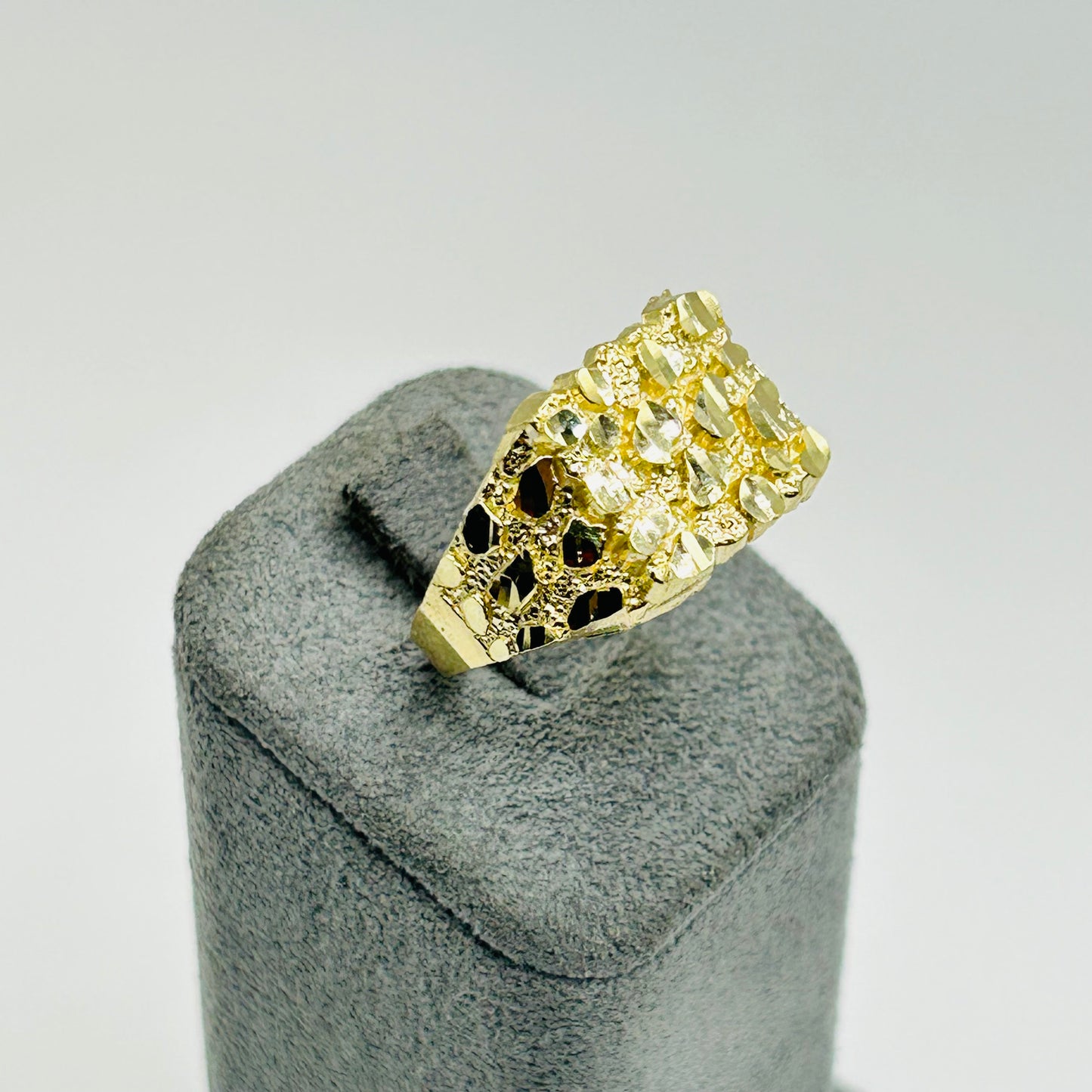 10K Gold Square Nugget Ring (12mm)