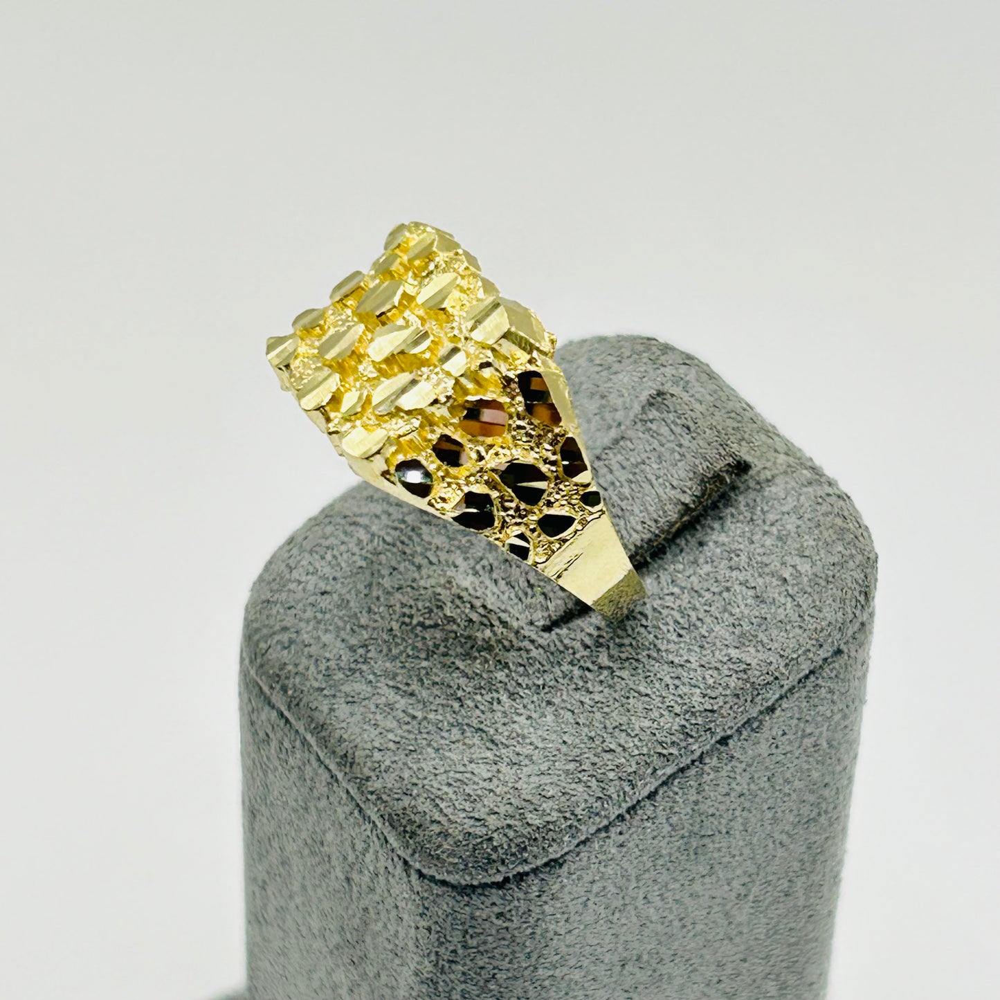 10K Gold Square Nugget Ring (12mm)