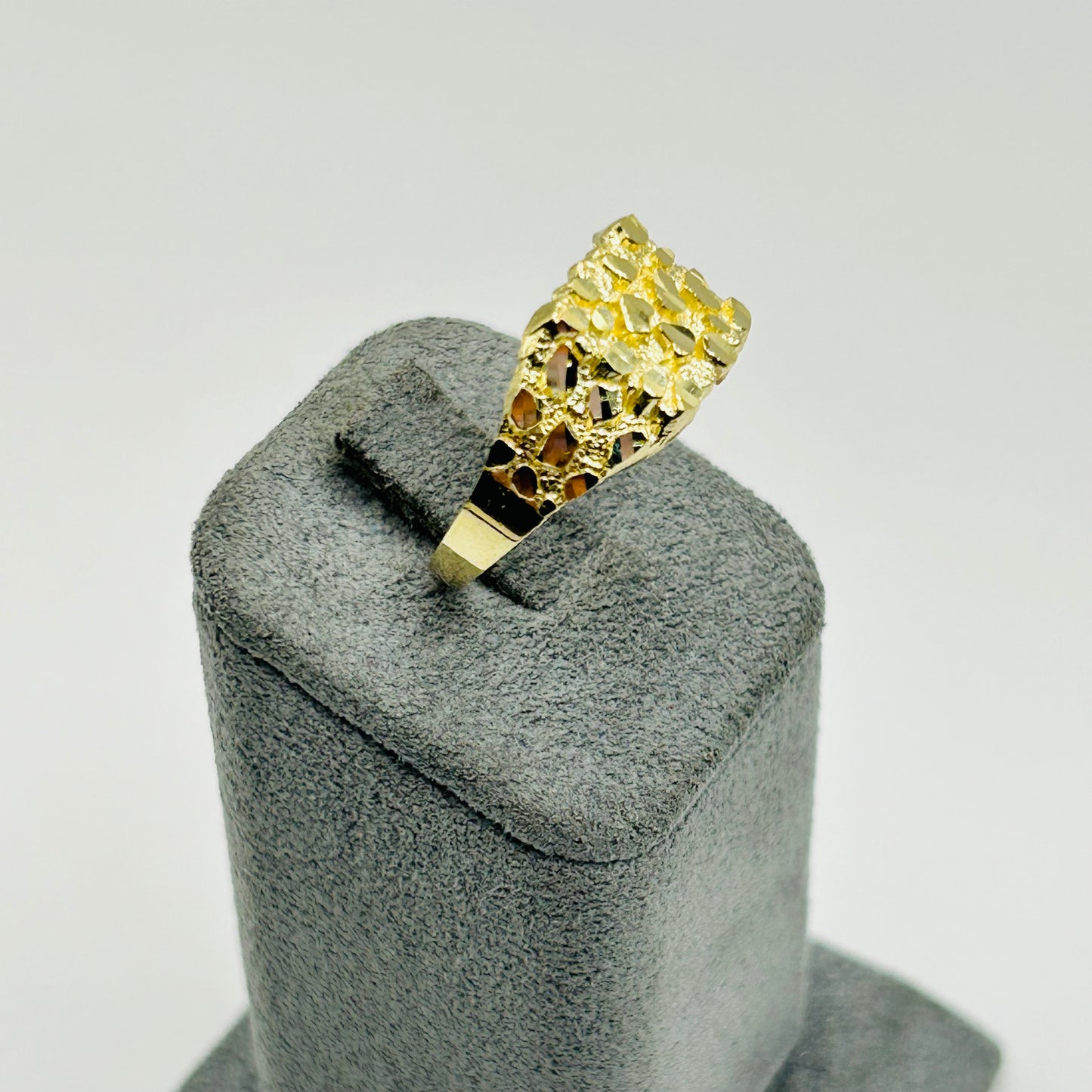 10K Gold Square Nugget Ring (10mm)