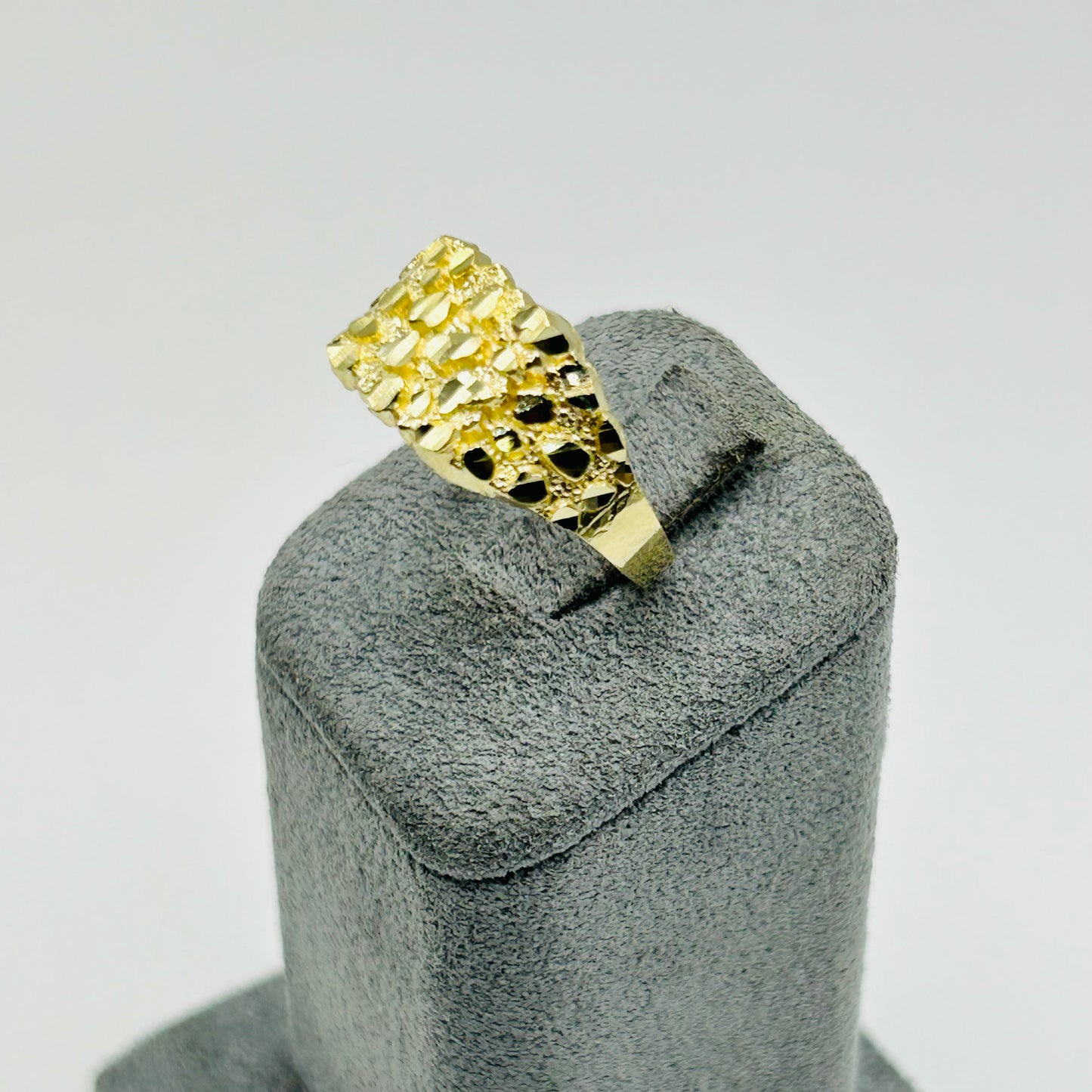 10K Gold Square Nugget Ring (10mm)