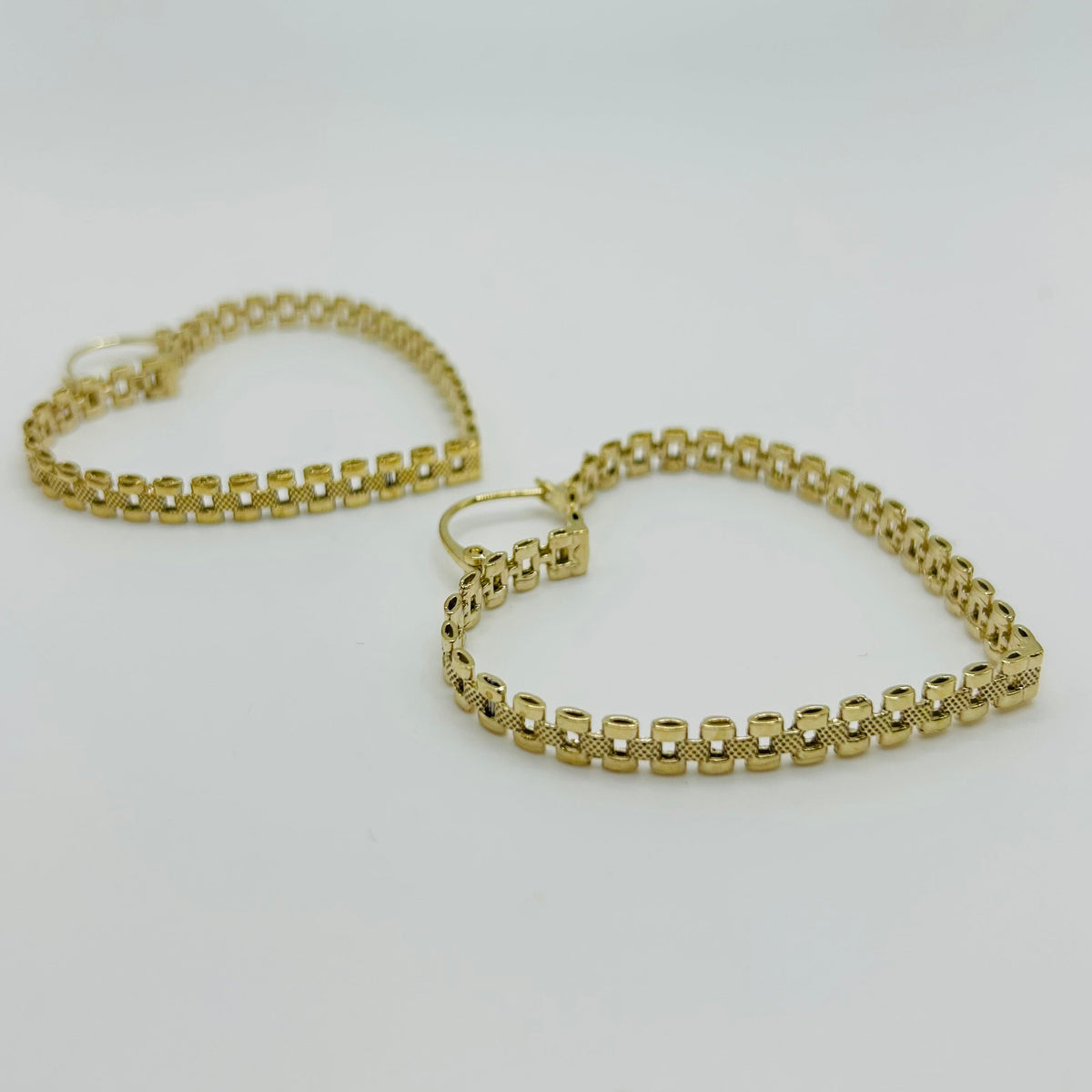10K Gold RX Heart Hoops | Diameter: 2in