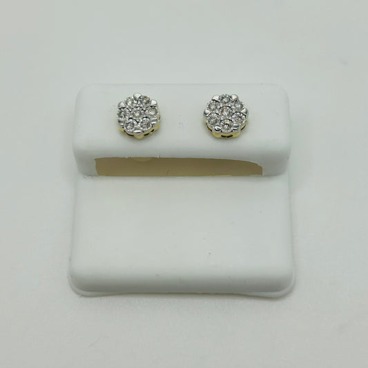 10KY Diamond Flower Earrings 0.24ctw