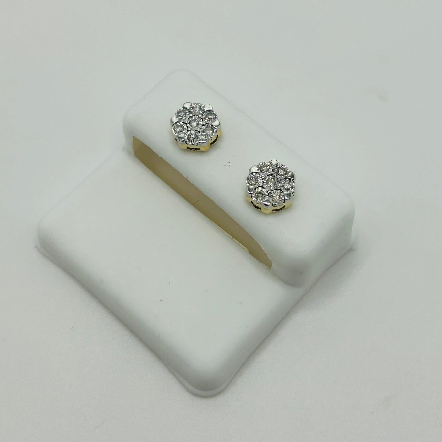 10KY Diamond Flower Earrings 0.24ctw