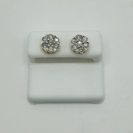 10KY Diamond Flower Earrings 0.35ctw