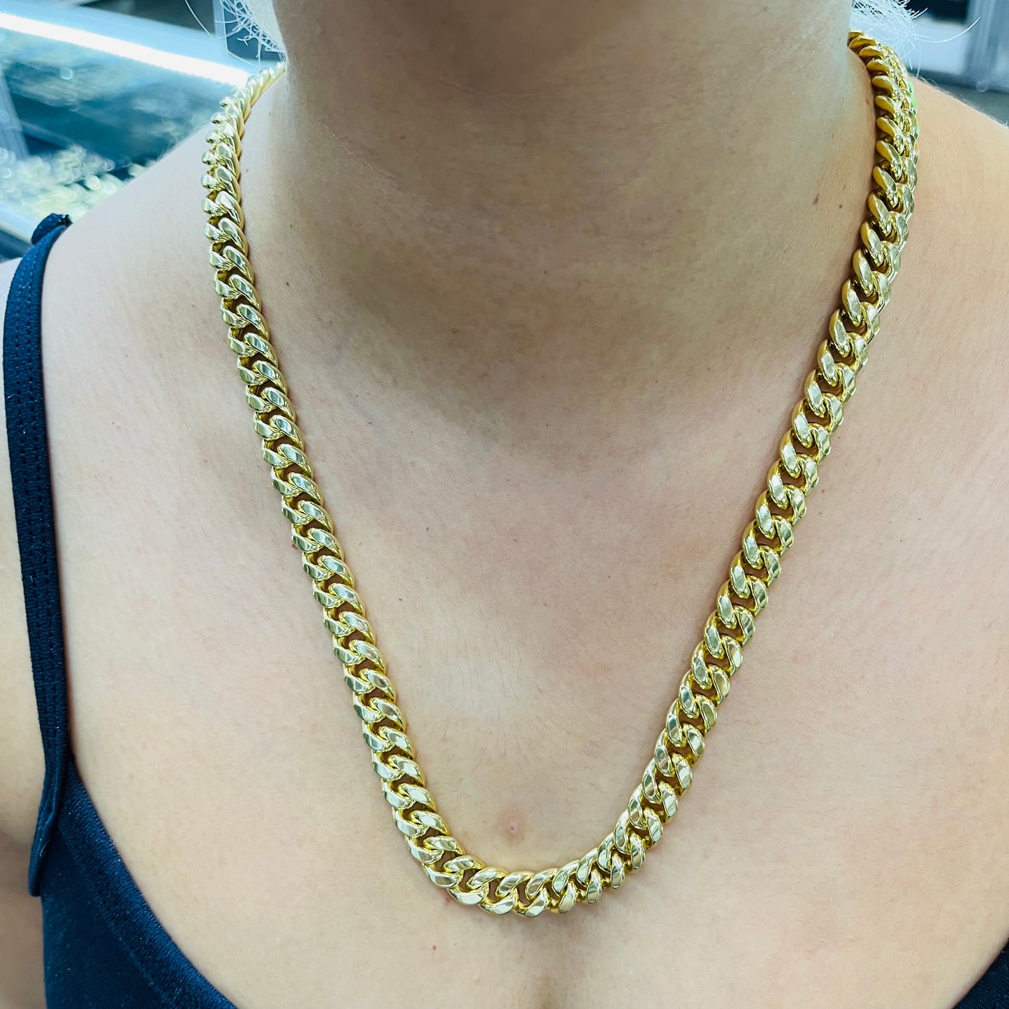 10K GOLD 7.5MM HOLLOW MIAMI CUBAN CHAIN